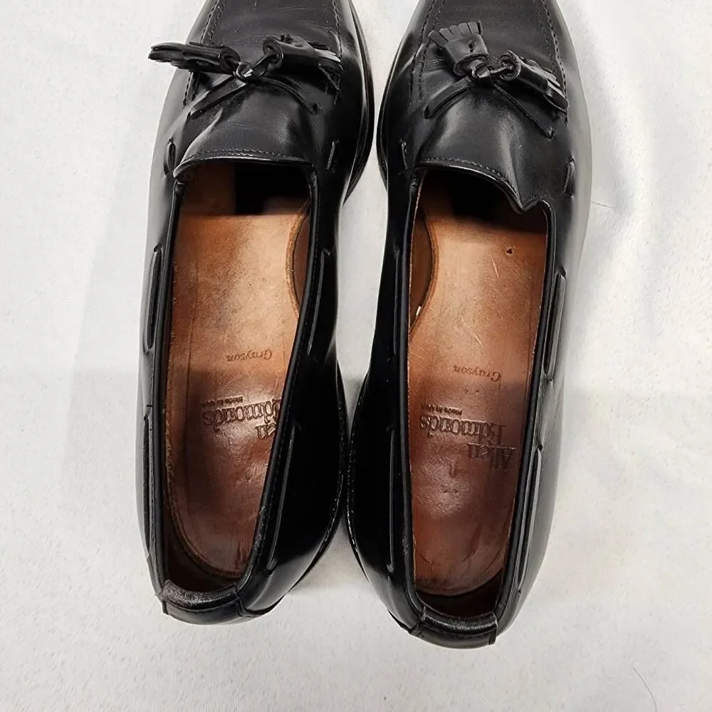 Allen Edmonds Grayson Tassel Loafers Black Leather Mens 11.5 A USA